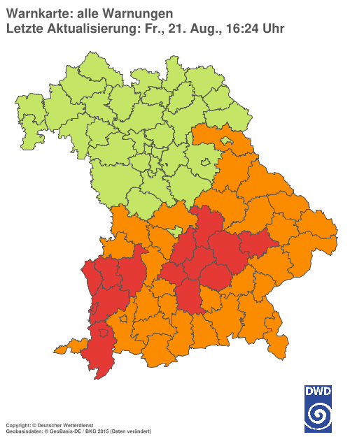 Aktuelle Wetterwarnungen für  Hannover