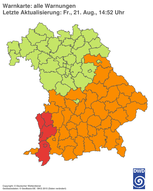 Aktuelle Wetterwarnungen für  Hannover