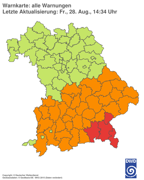 Aktuelle Wetterwarnungen für  Hannover