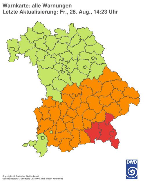Aktuelle Wetterwarnungen für  Hannover