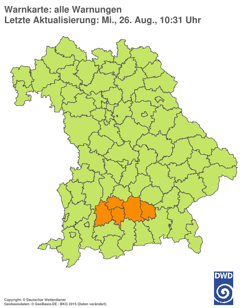 Aktuelle Wetterwarnungen für  Hannover