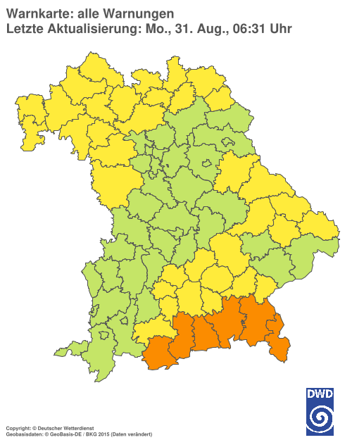 Aktuelle Wetterwarnungen für  Hannover
