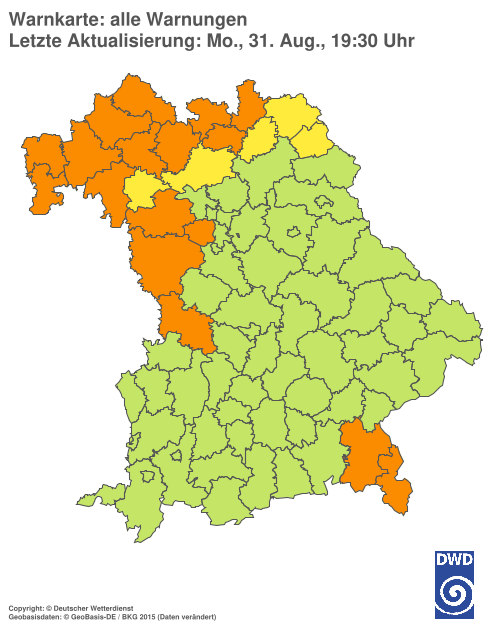 Aktuelle Wetterwarnungen für  Hannover