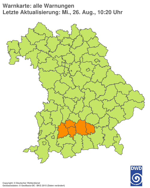 Aktuelle Wetterwarnungen für  Hannover