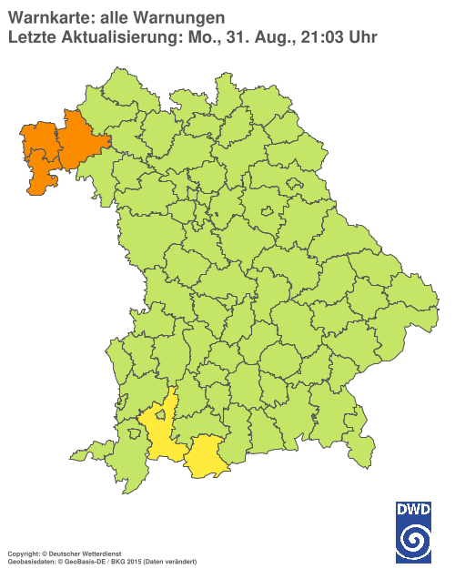 Aktuelle Wetterwarnungen für  Hannover