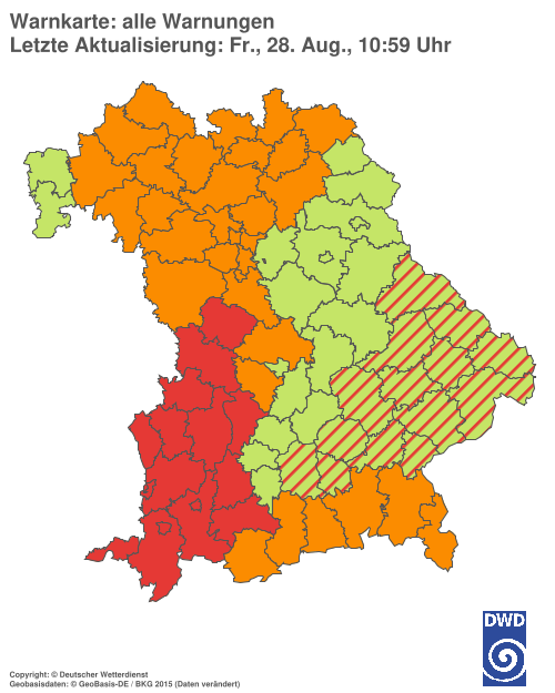 Aktuelle Wetterwarnungen für  Hannover
