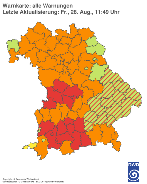 Aktuelle Wetterwarnungen für  Hannover