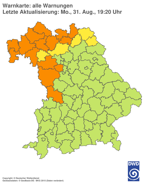 Aktuelle Wetterwarnungen für  Hannover