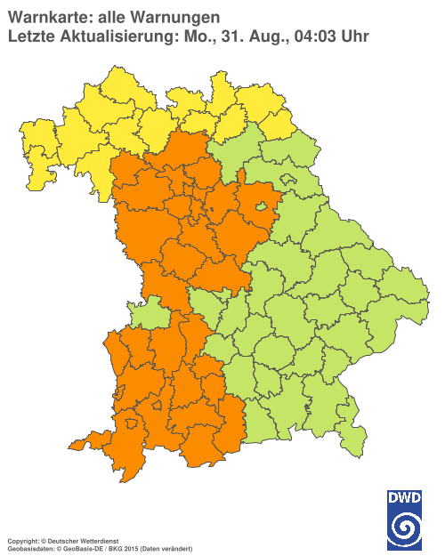 Aktuelle Wetterwarnungen für  Hannover