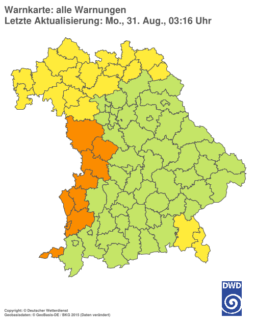 Aktuelle Wetterwarnungen für  Hannover