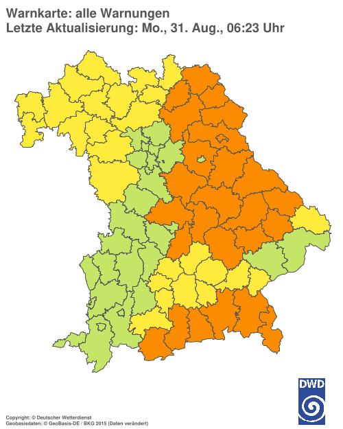 Aktuelle Wetterwarnungen für  Hannover