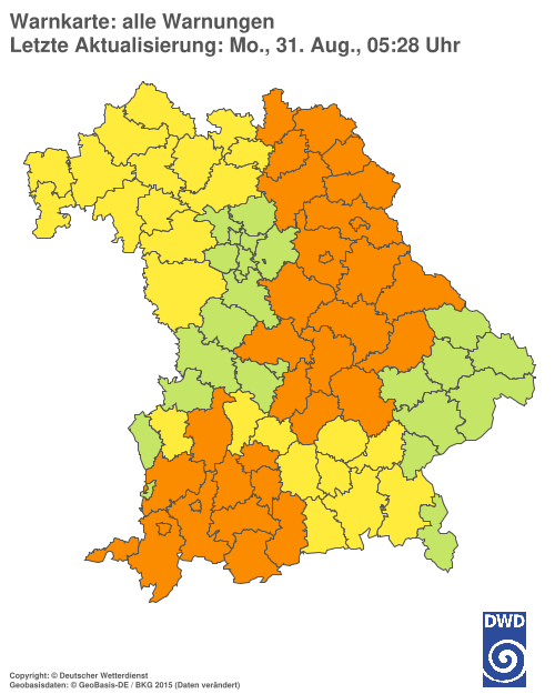 Aktuelle Wetterwarnungen für  Hannover