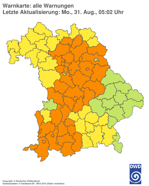 Aktuelle Wetterwarnungen für  Hannover