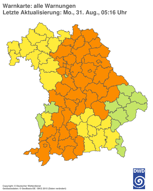Aktuelle Wetterwarnungen für  Hannover