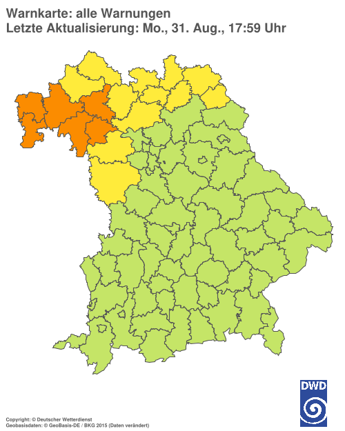 Aktuelle Wetterwarnungen für  Hannover