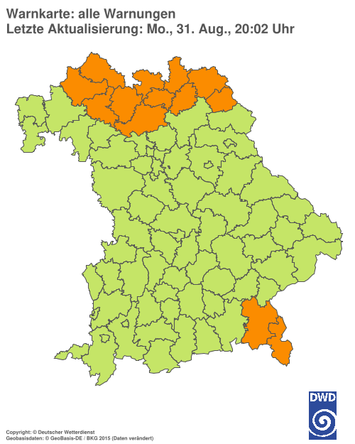 Aktuelle Wetterwarnungen für  Hannover