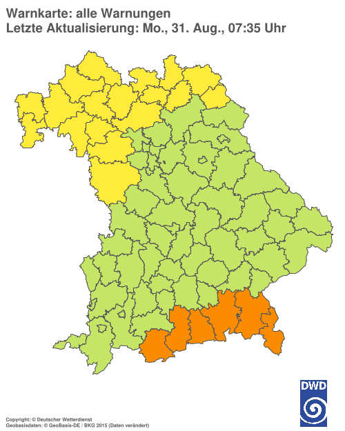 Aktuelle Wetterwarnungen für  Hannover