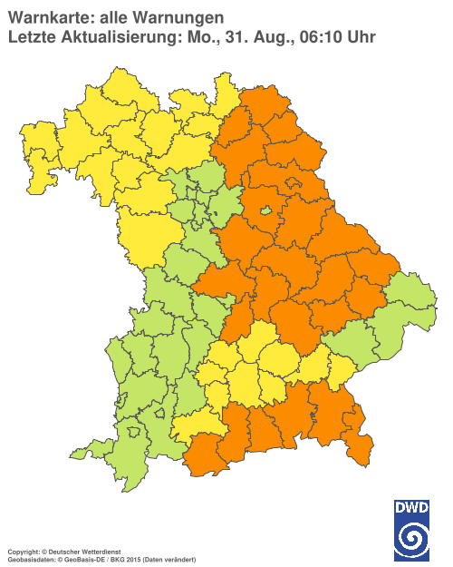 Aktuelle Wetterwarnungen für  Hannover