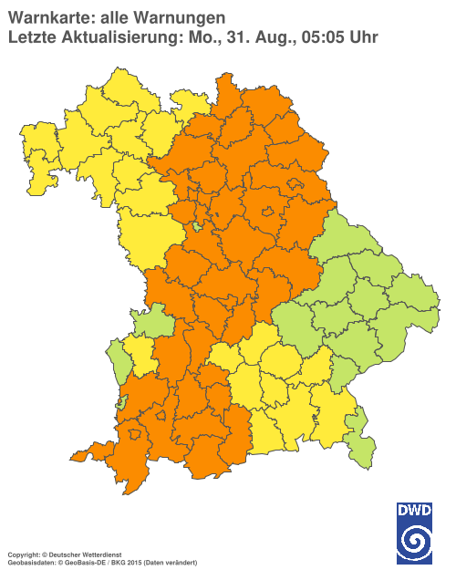 Aktuelle Wetterwarnungen für  Hannover