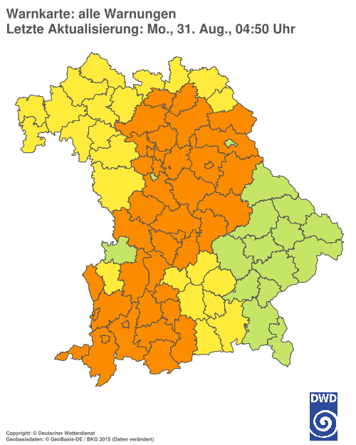 Aktuelle Wetterwarnungen für  Hannover