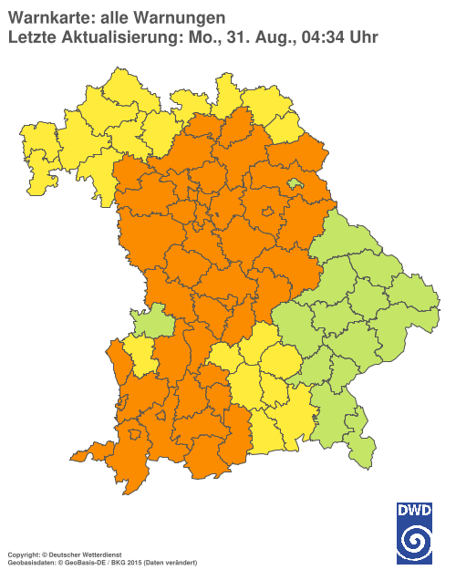 Aktuelle Wetterwarnungen für  Hannover