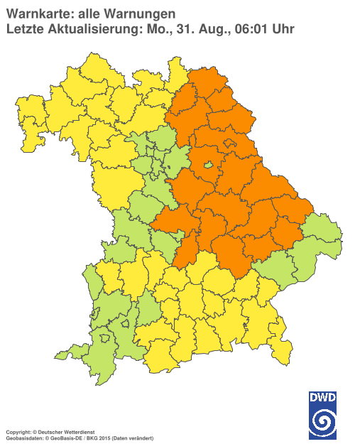 Aktuelle Wetterwarnungen für  Hannover