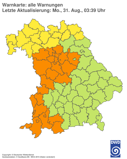 Aktuelle Wetterwarnungen für  Hannover