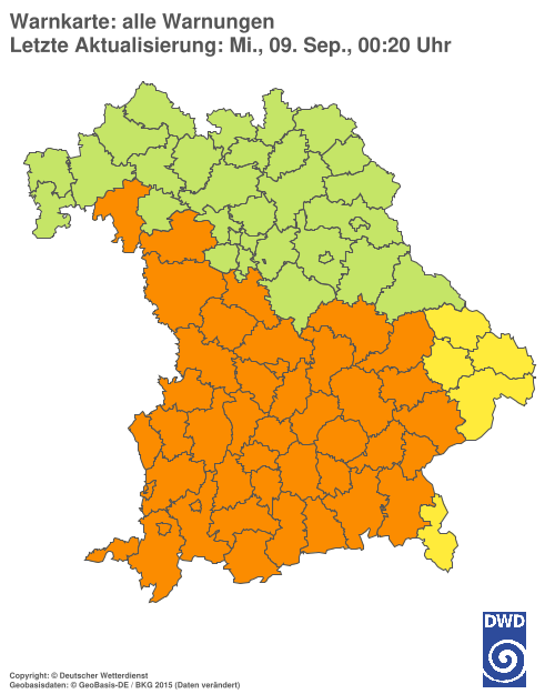 Aktuelle Wetterwarnungen für  Hannover