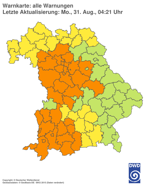Aktuelle Wetterwarnungen für  Hannover