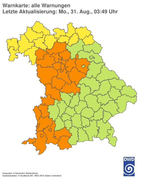 Aktuelle Wetterwarnungen für  Hannover