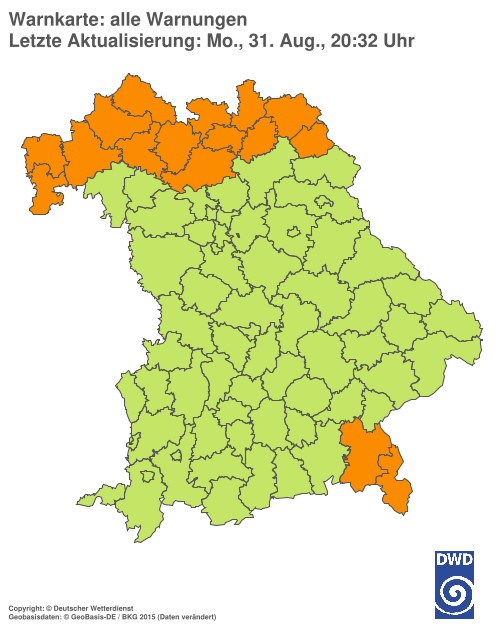 Aktuelle Wetterwarnungen für  Hannover
