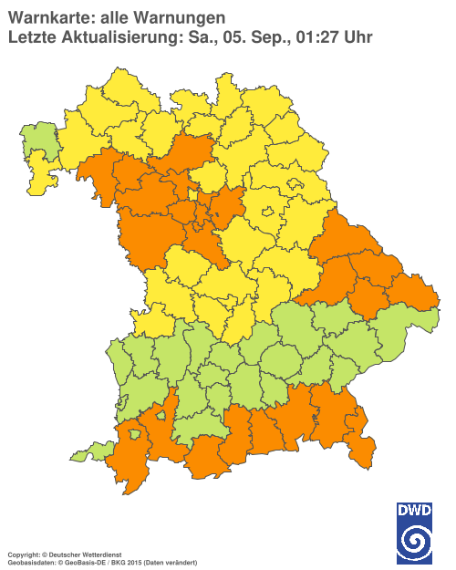 Aktuelle Wetterwarnungen für  Hannover