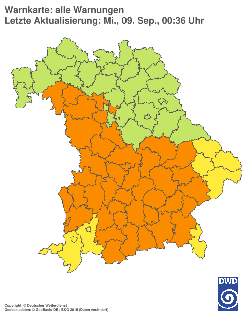 Aktuelle Wetterwarnungen für  Hannover