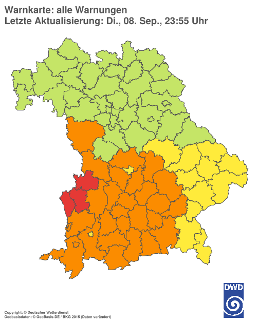 Aktuelle Wetterwarnungen für  Hannover