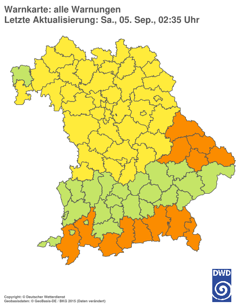Aktuelle Wetterwarnungen für  Hannover