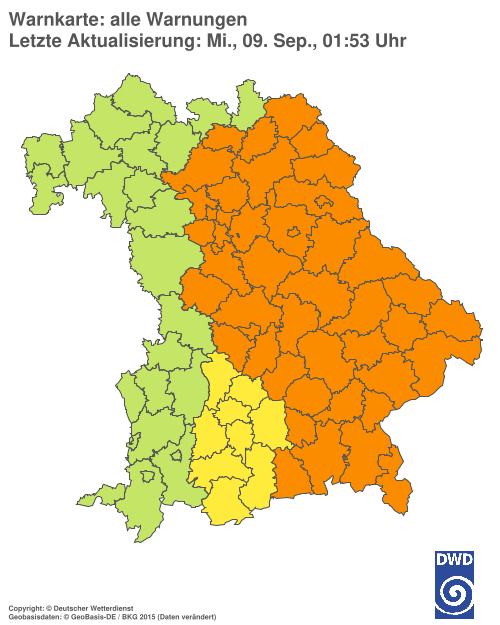 Aktuelle Wetterwarnungen für  Hannover