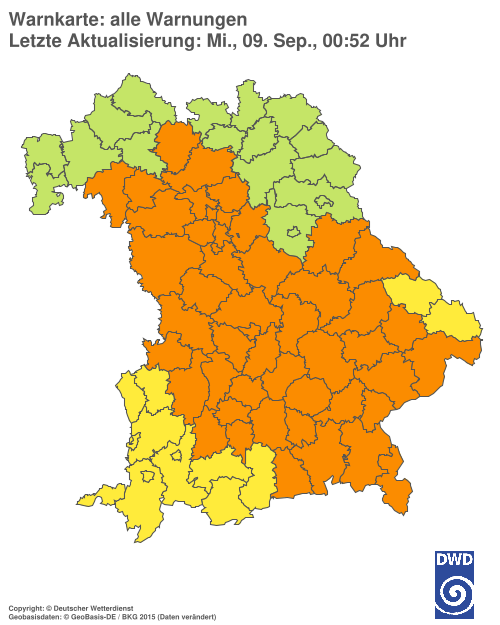 Aktuelle Wetterwarnungen für  Hannover