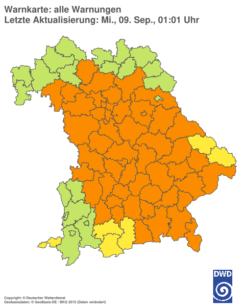 Aktuelle Wetterwarnungen für  Hannover