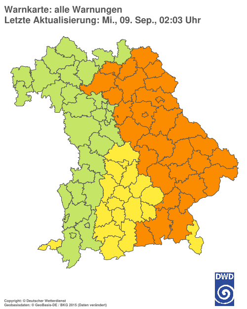 Aktuelle Wetterwarnungen für  Hannover