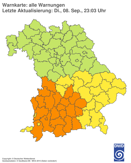 Aktuelle Wetterwarnungen für  Hannover