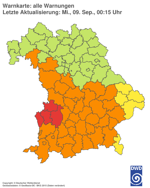 Aktuelle Wetterwarnungen für  Hannover