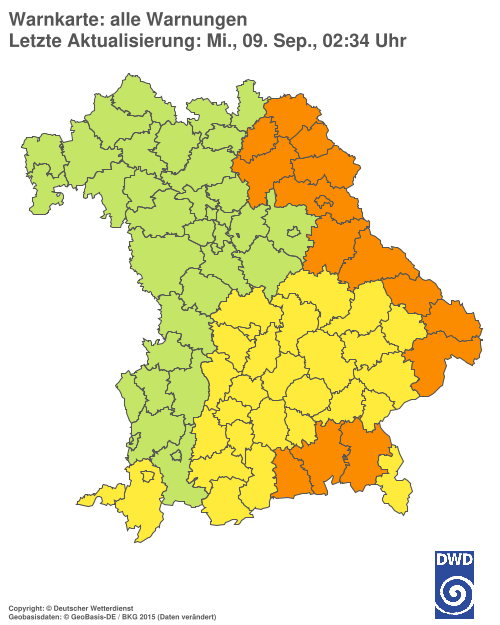 Aktuelle Wetterwarnungen für  Hannover