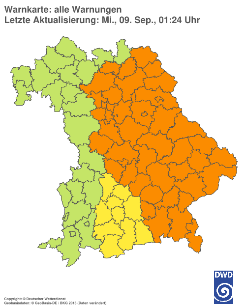 Aktuelle Wetterwarnungen für  Hannover
