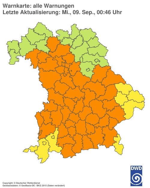 Aktuelle Wetterwarnungen für  Hannover