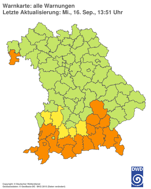 Aktuelle Wetterwarnungen für  Hannover