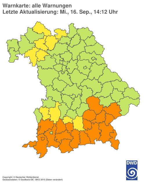 Aktuelle Wetterwarnungen für  Hannover