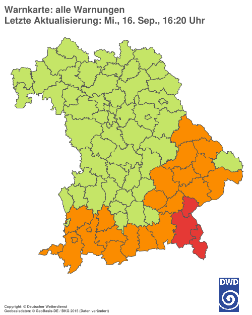 Aktuelle Wetterwarnungen für  Hannover