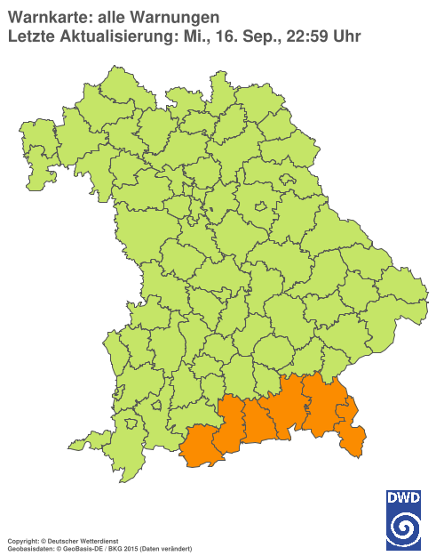 Aktuelle Wetterwarnungen für  Hannover