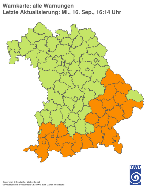 Aktuelle Wetterwarnungen für  Hannover
