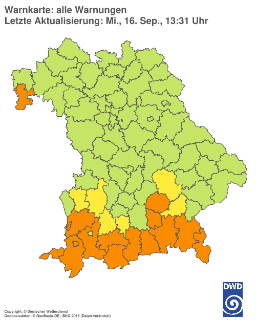 Aktuelle Wetterwarnungen für  Hannover